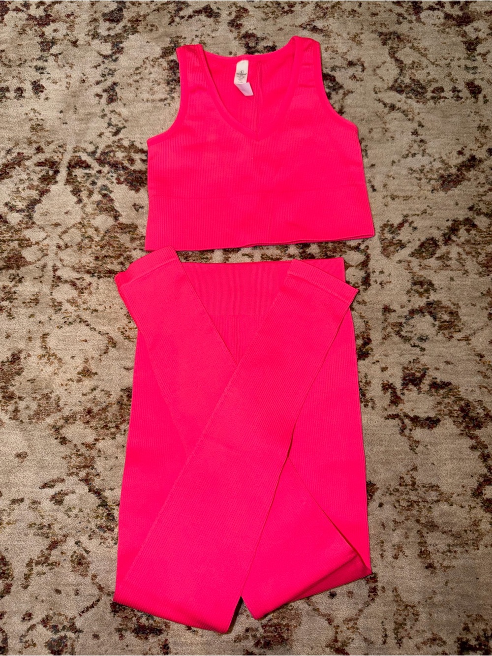 90 Degree By Reflex Hot Pink Ribbed Tank Top